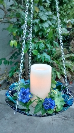 Blue Birdbath or Candle Holder?